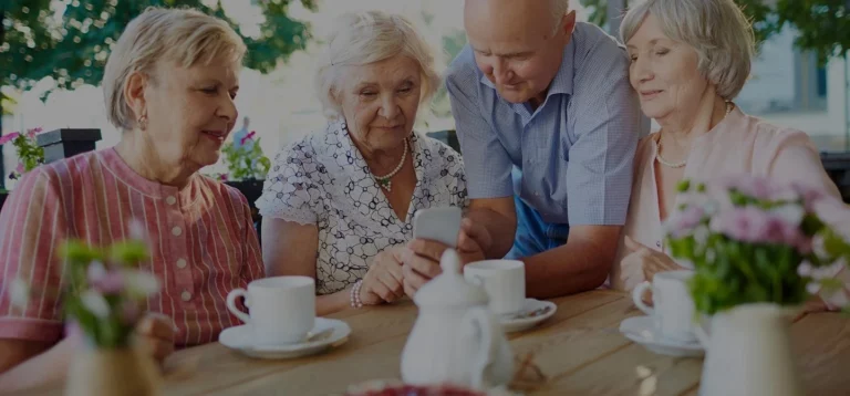 Group of adults at adult assisted living care