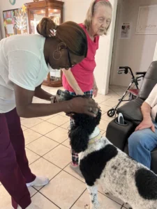 Forest-cottage-senior-care-golden-doodle-therapy-ms-johnye-ms-shanta-1 Large